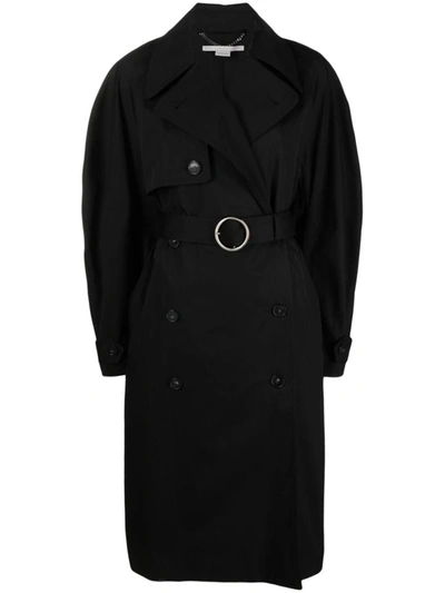 Shop Stella Mccartney Trench Coat With Logo In Black