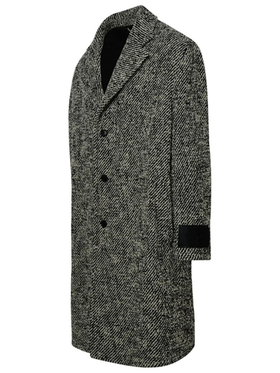 Shop Versace Coat In Grey