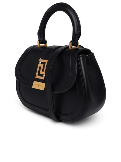 Shop Versace Black Leather 'greca Goddess' Mini Bag