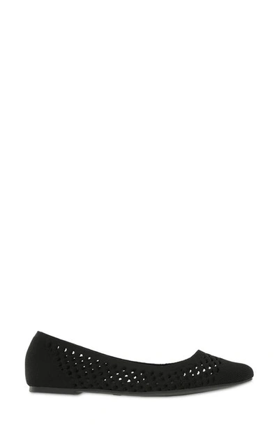 Shop Mia Lovi Knit Pointed Toe Flat In Black