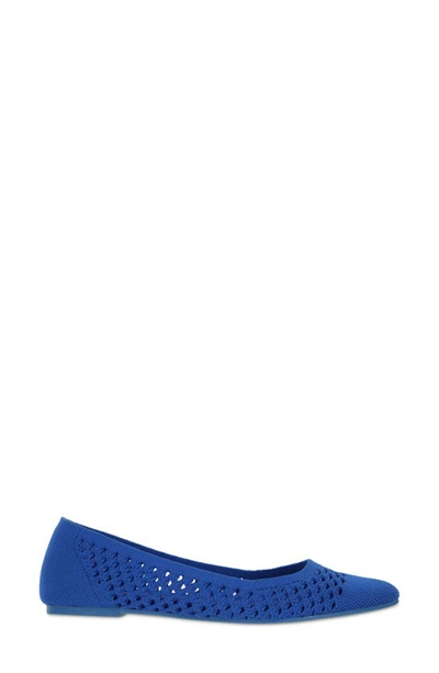 Shop Mia Lovi Knit Pointed Toe Flat In Cobalt