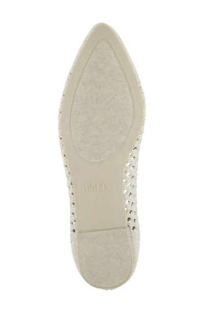 Shop Mia Lovi Knit Pointed Toe Flat In Bone