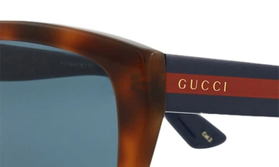 Shop Gucci 57mm Square Sunglasses In Havana Blue
