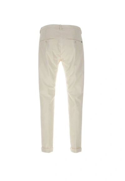 Shop Dondup "gaubert" Cotton Trousers In White