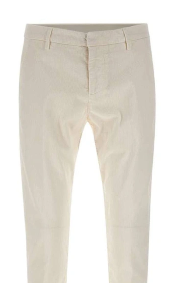 Shop Dondup "gaubert" Cotton Trousers In White