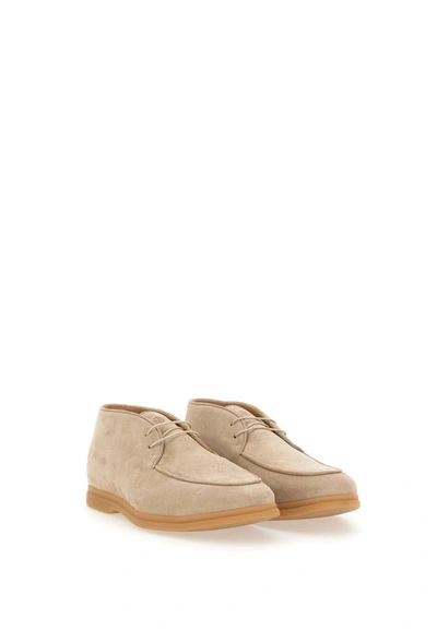 Shop Eleventy Suede Lace-up Shoes In Beige