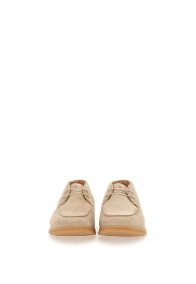 Shop Eleventy Suede Lace-up Shoes In Beige