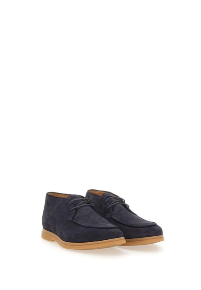 Shop Eleventy Suede Lace-up Shoes In Blue