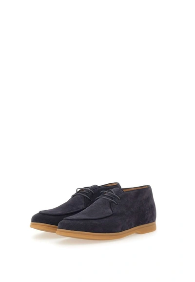 Shop Eleventy Suede Lace-up Shoes In Blue