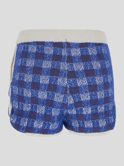 Shop Drumohr Check Knit Shorts In Blue