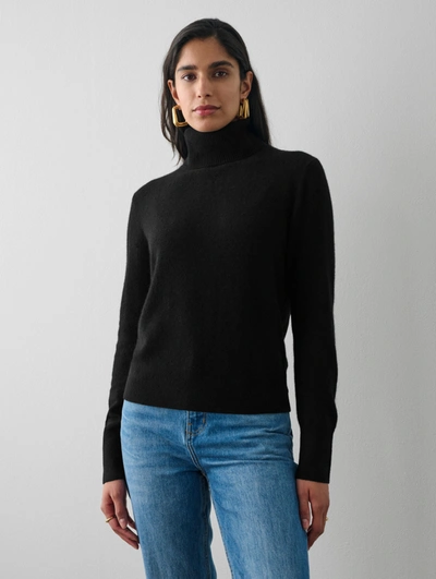 Shop White + Warren Essential Cashmere Turtleneck Sweater In Black