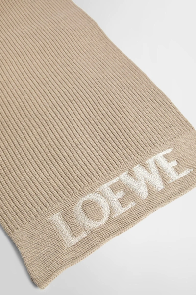 Shop Loewe Woman Beige Scarves