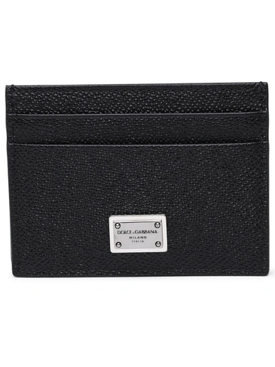 Shop Dolce & Gabbana Black Leather Dauphine Card Holder