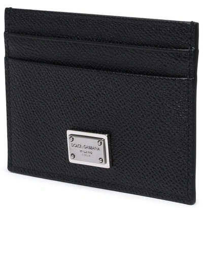 Shop Dolce & Gabbana Black Leather Dauphine Card Holder