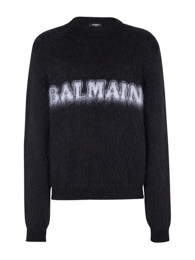 Balmain Logo-print Jumper In Black