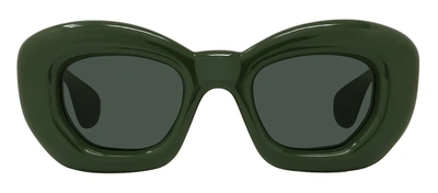 Shop Loewe Lw40117i 96n Butterfly Sunglasses In Green