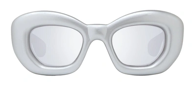 Shop Loewe Lw40117i 20c Butterfly Sunglasses In Silver