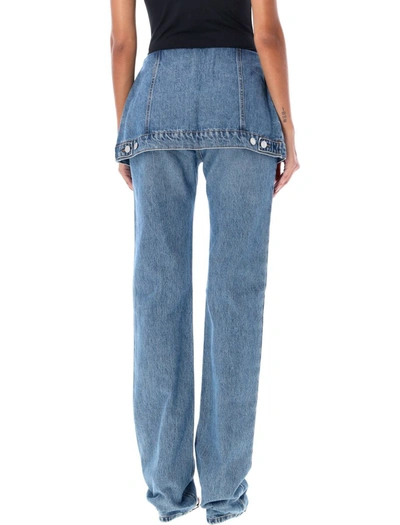 Shop Coperni Flap Jeans In Washed Blue
