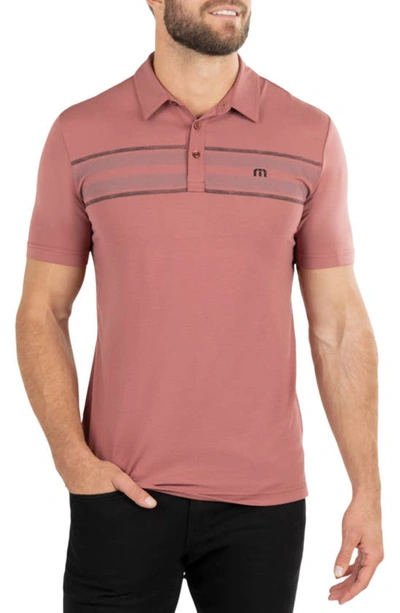 Shop Travismathew Red River Stretch Golf Polo In Roan Rouge