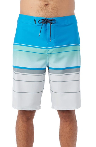 Shop O'neill Hyperfreak Heat Stripe Board Shorts In Mdt Blue