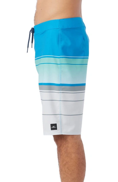 Shop O'neill Hyperfreak Heat Stripe Board Shorts In Mdt Blue