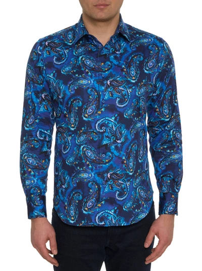 Shop Robert Graham Tangier Long Sleeve Button Down Shirt In Blue
