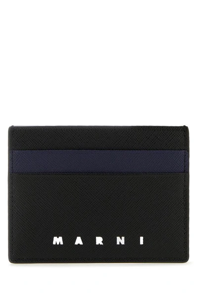 Shop Marni Man Black Leather Card Holder