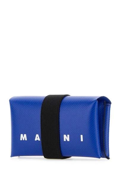 Shop Marni Man Blue Pvc Wallet