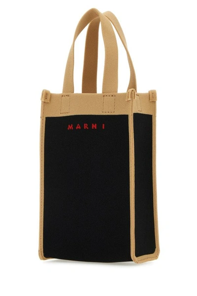 Shop Marni Man Two-tone Jacquard Mini Crossbody Bag In Multicolor