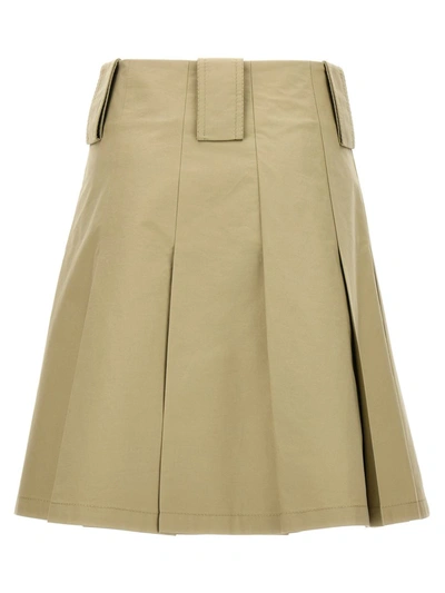 Burberry High-waisted A-line Skirt Pleated Design In Beige