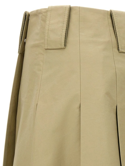 Burberry High-waisted A-line Skirt Pleated Design In Beige