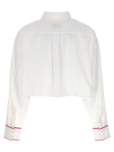 Shop Chiara Ferragni 'eye' Cropped Shirt In White