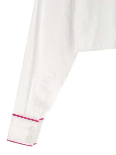 Shop Chiara Ferragni 'eye' Cropped Shirt In White