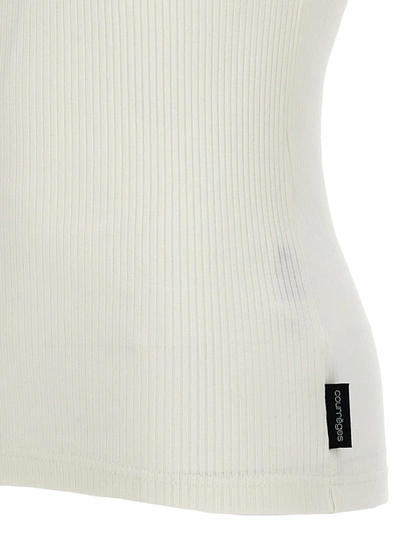 Shop Courrèges 'neckline 90's Ribs' Tank Top In White