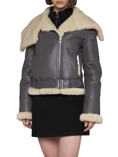 Shop Jw Anderson Coats In Grey Off White