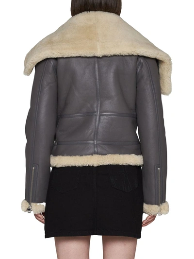 Shop Jw Anderson Coats In Grey Off White