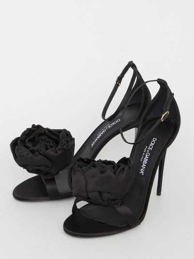 Shop Dolce & Gabbana Keira Sandals In Satin In Black