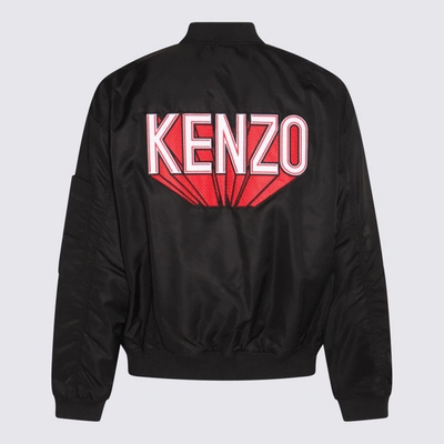 Shop Kenzo Black, White And Red Casual Jacket