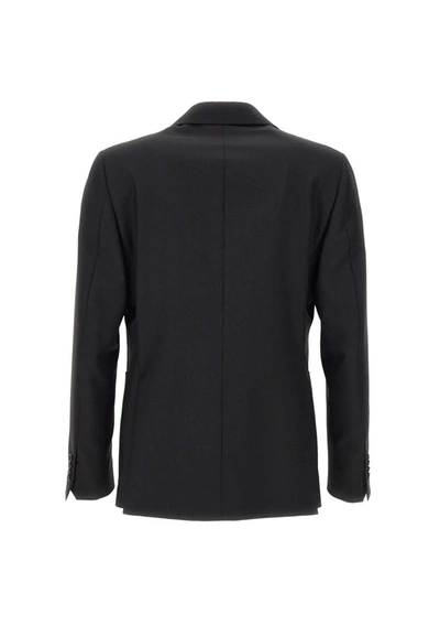 Shop Lardini Wool And Mohair Blazer In Black