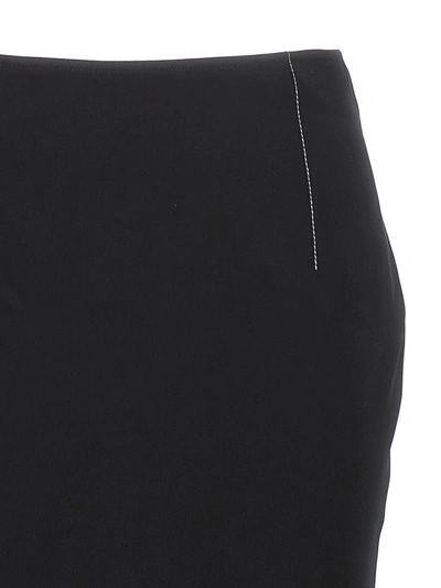 Marni Flounce Hem Midi Skirt With High Waist In Black