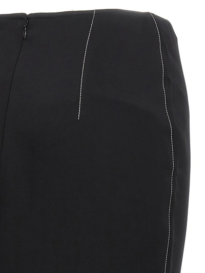 Marni Flounce Hem Midi Skirt With High Waist In Black