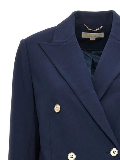 Shop Michael Kors Double-breasted Blazer In Blue