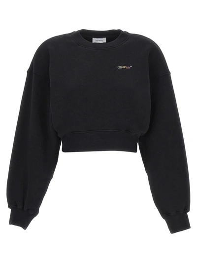 Shop Off-white 'moon Circle' Sweatshirt In Black