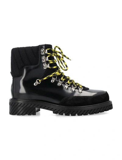 Shop Off-white Gstaad Lace Up Boot Black Black