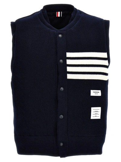 Shop Thom Browne '4 Bar' Reversible Vest In Blue