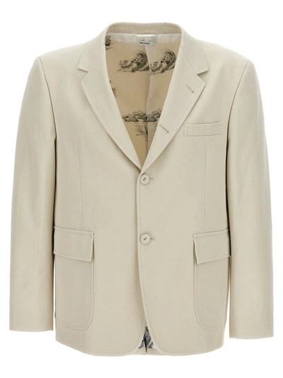 Shop Thom Browne 'uncronstructed Straight Fit' Blazer In Beige