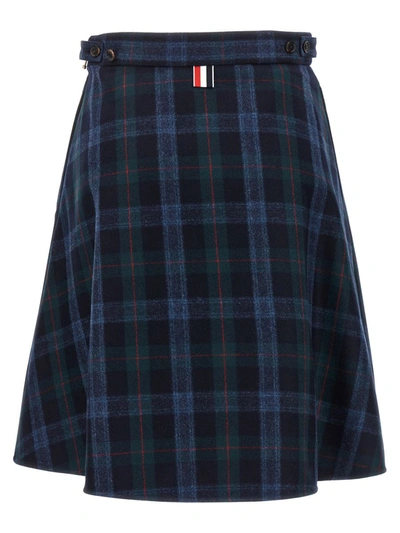 Shop Thom Browne Check Skirt In Multicolor