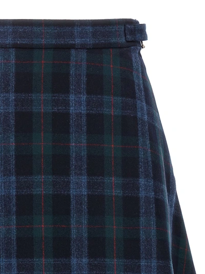 Shop Thom Browne Check Skirt In Multicolor