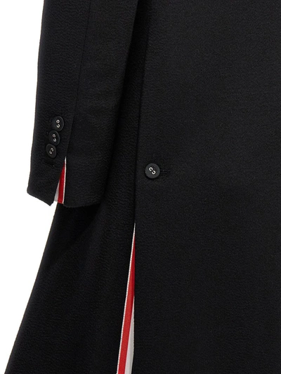Shop Thom Browne Single-breasted Cashmere Coat In Black