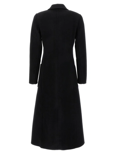 Shop Tory Burch Single-breasted Wool Coat In Black